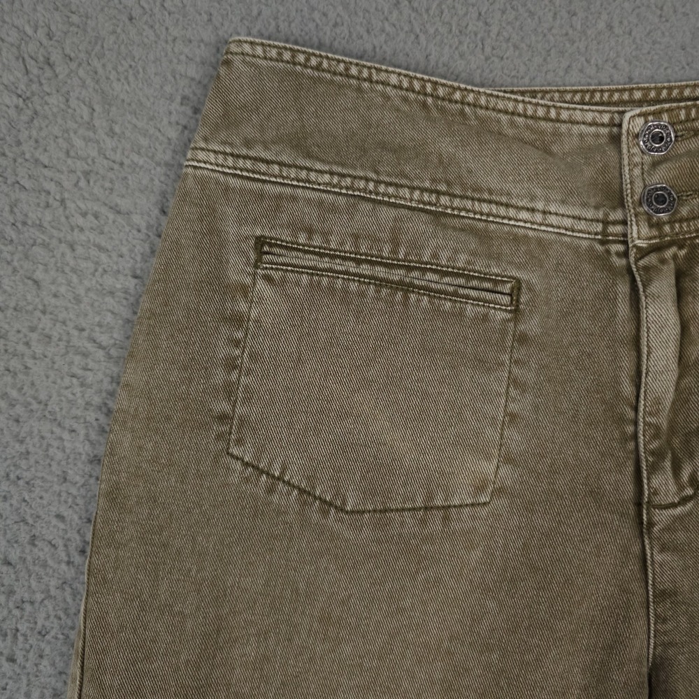 Vintage Chicos Design Jeans Women 1 US 8 Washed Green Patch Pocket Cotton HEMMED - Picture 8 of 11